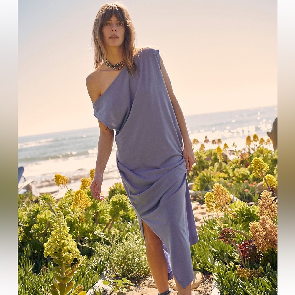Free People Beach Raquel midi dress, prep peri blue, NWT Sz L